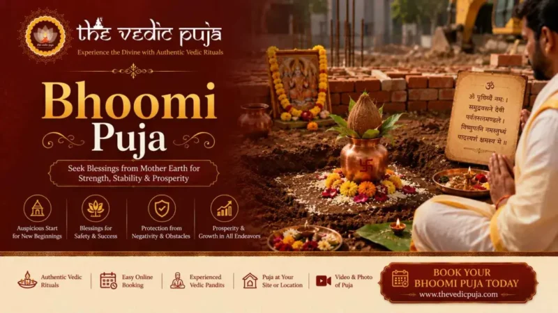 Bhoomi Pujan ceremony with sacred rituals for land worship and auspicious beginnings