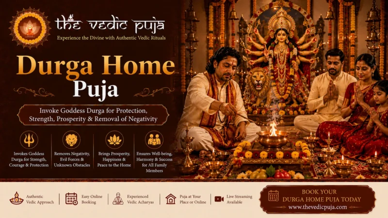 Durga Homa with sacred Hindu rituals and prayers for protection, strength, and blessings