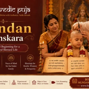 Mundan ceremony with sacred Hindu rituals for a child's first hair removal ceremony