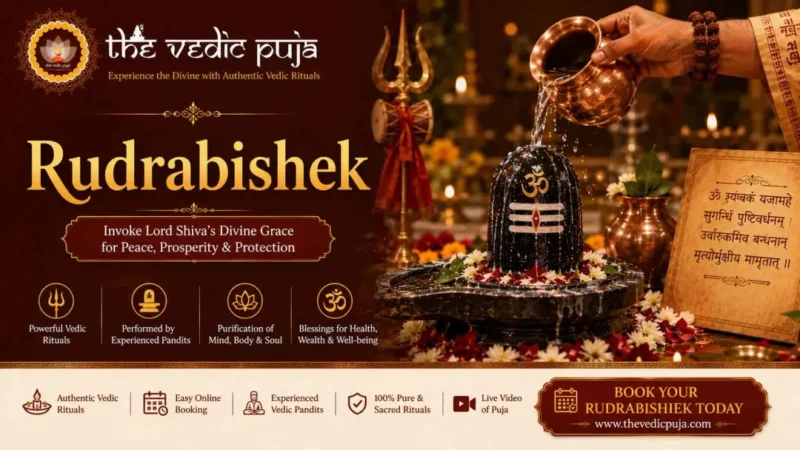 Rudra abhishek Puja with sacred Lord Shiva rituals for blessings, health, and peace