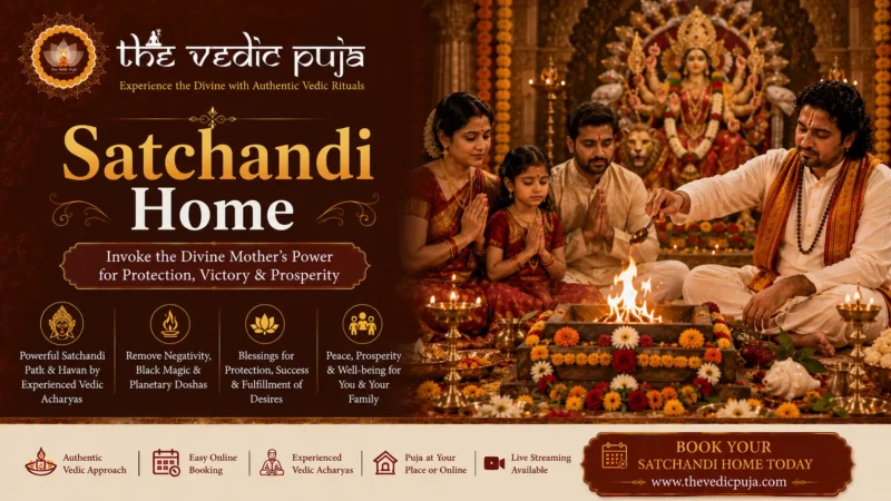 Satchandi Homa with sacred fire rituals for protection, peace, and divine blessings